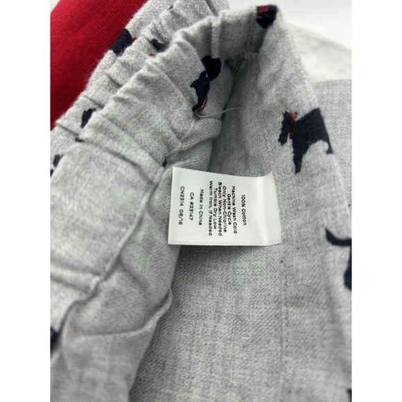 NWT Talbots Pajama Set XL Scottish Terrier Dog Print Red Gray Great Gift Cotton - Picture 7 of 7